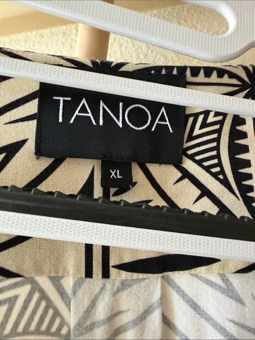 Tanoa Cream and Black V-Neck Blouse - Picture 2 of 5